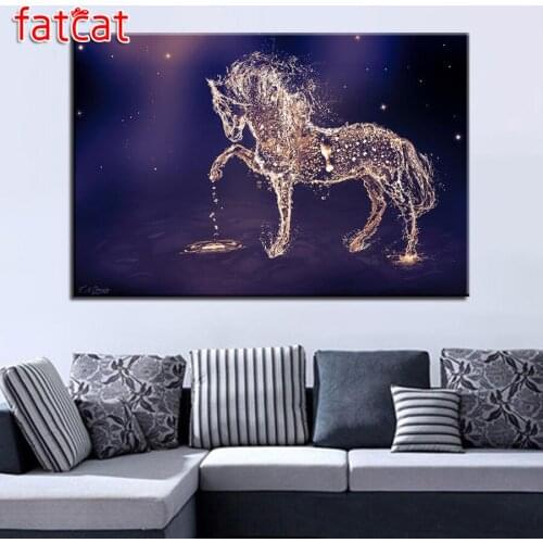 FATCAT 5D DIY Diamond Painting Crystal Unicorn Art Full Diamond Embroidery Cross Stitch kit Mosaic Animals home decor AE1221