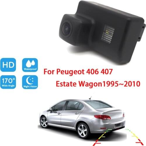 Car Rear View Reverse Camera For Peugeot 406 407 Estate Wagon1995 ~ 2010 CCD Full HD Night Vision reversing Camera Waterproof
