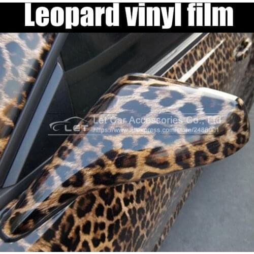 Car Sticker Leopard Printed Car Styling Film Decor Auto Film Vinyl Wrap Car Adhesive Decoration Motorcycle Car Accessories