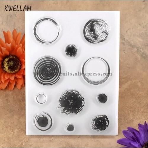 Ink Marks Round Dots Scrapbook DIY photo cards account rubber stamp clear stamp transparent stamp 11x16cm KW7050409