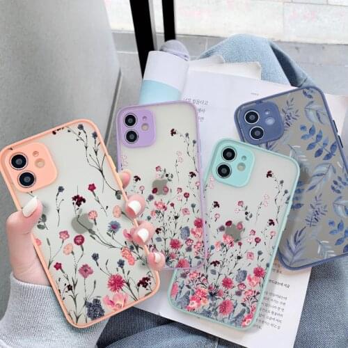 Colorful Art Painting Flower Pattern Phone Case For iPhone 11 12 Pro 7 8 Plus XR X XS Max 12Mini Camera Protection Back Cover
