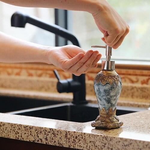 Retro Agate Soap Dispenser Pump 300ML Refillable Liquid Hand Lotion Bottles Nordic Style Shower Gel Shampoo Bath Storage Bottles