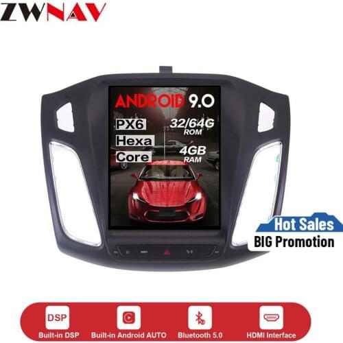 DSP Vertical Tesla Style Android 9.0 auto Car DVD multimedia GPS Player for Ford 2012-2017 PX6 car radio tape recorder head unit