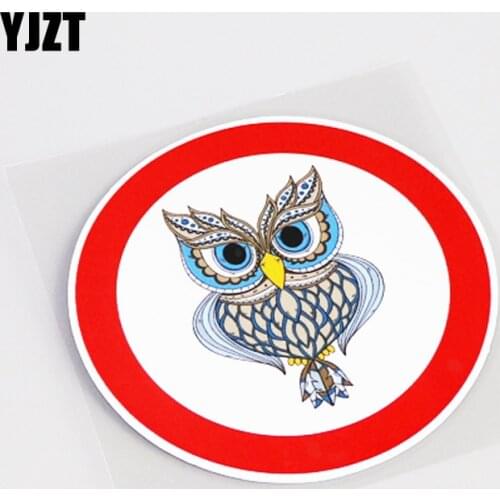 YJZT 11CM*11CM Interesting Owl Car-styling Warning Mark Car Sticker PVC Decal Accessories 13-0902