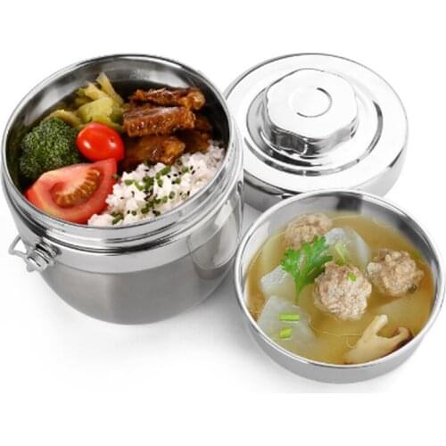 Insulation Lunch Box Travel Hiking Office School Portable Stainless Steel Food Container Double Layer Vacuum Bento Box ZM812