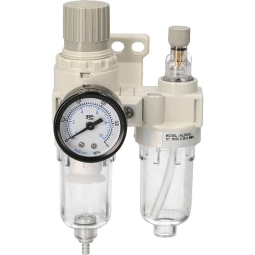 KKmoon AFC2000 1/4'' PT Air Filter Pressure Regulator Combo Water Oil Trap Separator Air Tool Compressor Filter Moisture Filter