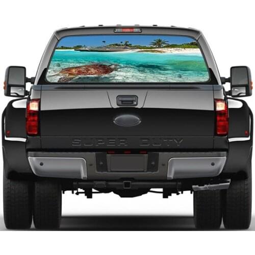 Creative Rear Window Graphic Decal Seaside Turtle Sticker For Truck SUV Wallpaper mural Wall Print Decal Photo Wall Deco