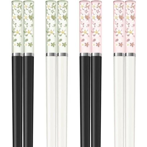 Kitchen Cooking Frying Chopsticks 9.5 Inches, Metal Chopsticks Reusable Sakura Premium Japan Chopstick Anti-slip Chop Sticks