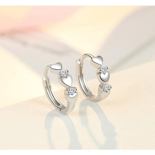 Hot Sales Silver Love Shape Weight Loss Earrings Cubic Zirconia Magnetic Therapy Thin Earrings Chakra Burning Fat Health Jewelry