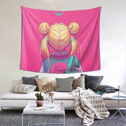 Sailor Girl Tapestry Anime Cartoon Kawaii Tapestry Wall Bedspread aesthetic Hanging Blanket For Living Room