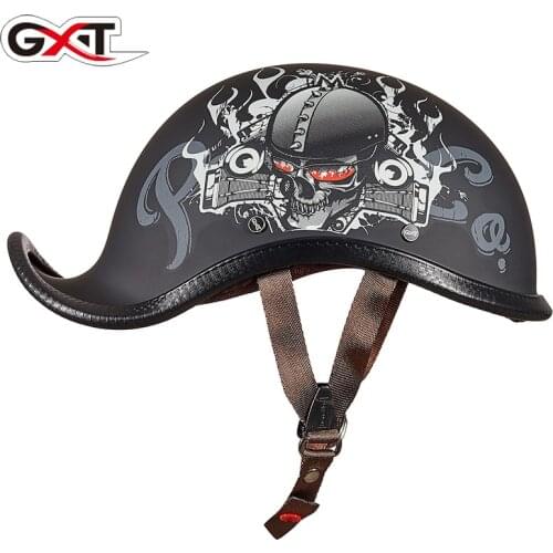 GXT Motorcycle Helmet Scooter Vintage Retro Half Helmet Moto Open Face Helmets Motorbike Crash Moto Casco For Men Women