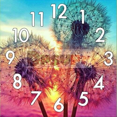 Dpsupr 5D Diamond Painting Kit With Clock Mechanism Cross stitch Full Square Round Diamond Embroidery Dandelion Mosaic Home G021