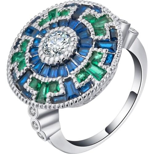 Unusual Micro Pave Colorful Cubic Zirconia Wedding And Engagement Rings Jewelry Elegant CZ His And Hers Wedding Rings Online