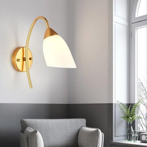Nordic LED Iron Wall Lamp Bedside Wall Light Modern Solid Bedroom Living Room Aisle Sconce Light Fixture Wall Decor Art