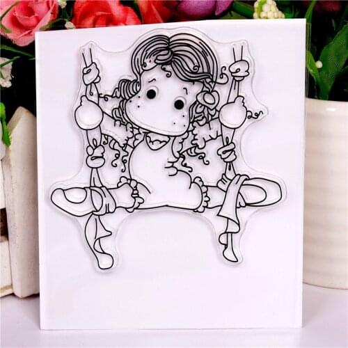 New Girl Cartoon Pattern Stamp And Metal Die Scrapbooking Alphabet Stamp Embossing Craft Making Silicone Transparent Stamps