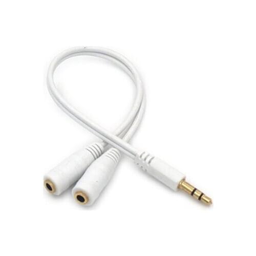 Wholesale 1000pcs/lot Audio Conversion Cable 3.5mm Male To Female Headphone Jack Splitter Audio Adapter Cable white black color