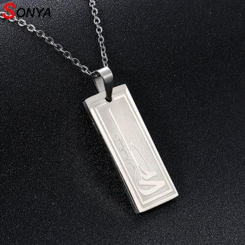 SONYA Trendy Stainless Steel Islam Muslim Koran Necklace For Men Women Islamic Quran Arab scriptures Fashion Jewelry Gifts