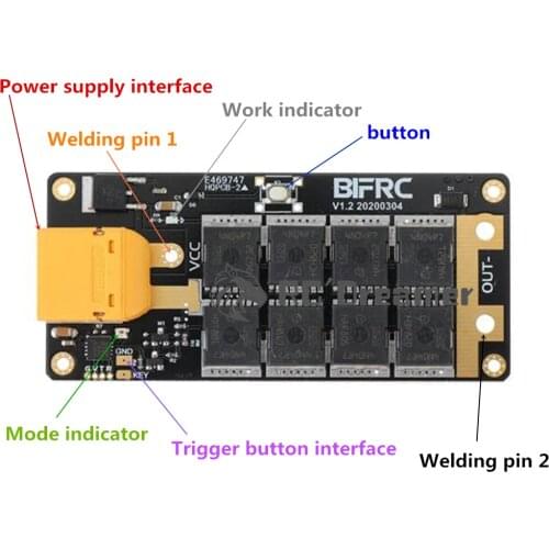 BIFRC DIY Portable 12V Battery Energy Storage Spot Welding PCB Circuit Board for SuperCapacitor 18650 RC High Rate Battery
