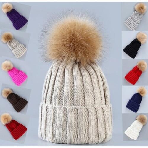 Casual pompom beanie women winter hats 2018 black autumn womens hat winter knitted solid pom pom winter knit hats for women