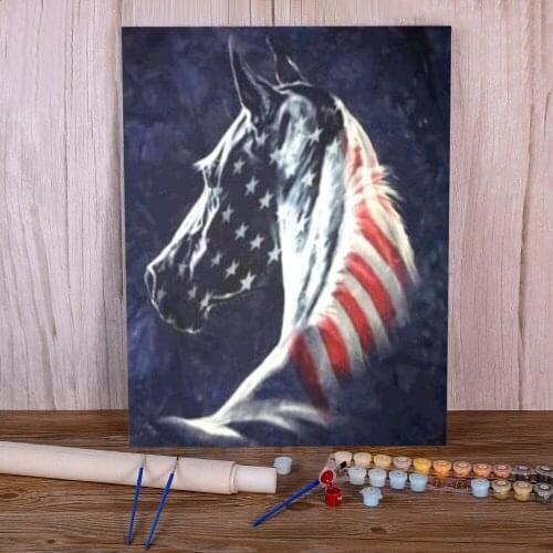 Horse Animal DIY Paint By Numbers Set Oil Paints 40*50 Paiting By Numbers New Design For Children Handicraft For Wholesale