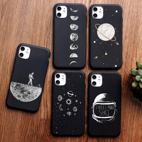 Funny moon star Space Phone Case For iPhone 11 pro max 7 Plus 6S 7 8 Plus X XS Max 5s SE TPU Silicone Case for iphone 12 pro max