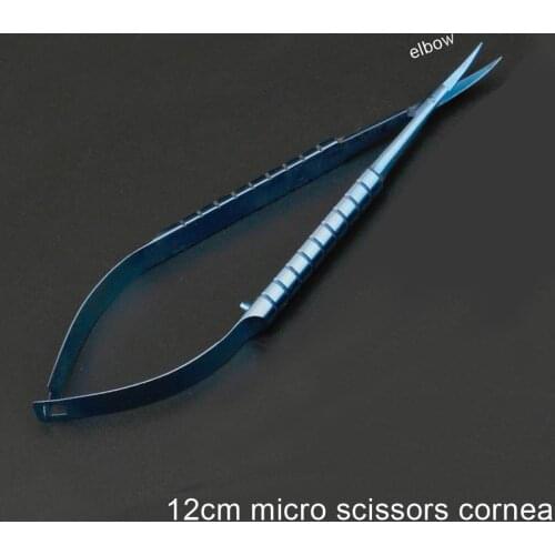 Titanium alloy 12cm elbow micro scissors cornea