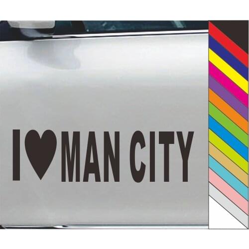 I Love Man City Manchester Champions Decal Sticker Vinyl Bumper Window Decor 18cm