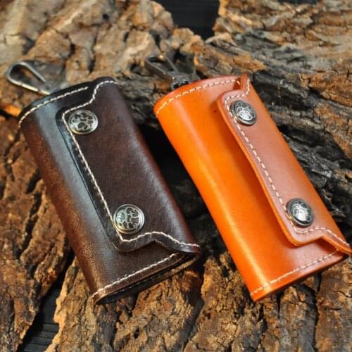 Vintage Top Quality Genuine Leather Key Holder New Minimalist Leather Keychain Leather Keychain Case Key