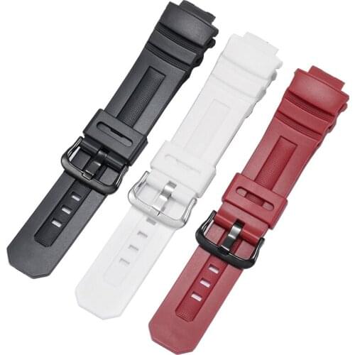 Silicone Strap Replacement Casio AW591/590/5230AWG-M100 101 Rubber Resin Mens Watch Chain Black Red