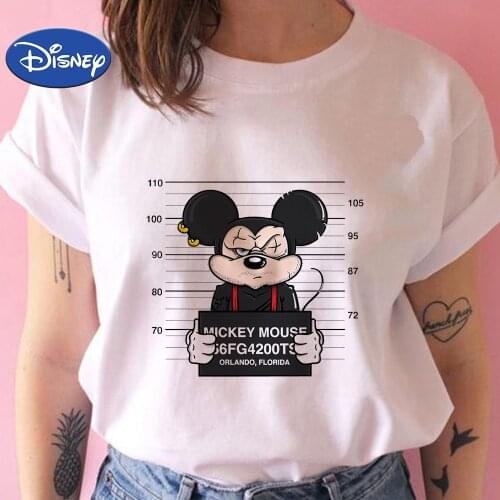 Disney Womens T-Shirt 2021 Mickey Mouse Oversized Short Sleeve Novelties Hipster Female Fashion 90s Ropa Mujer Trend Wholesale