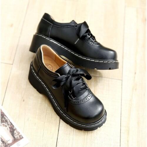 2021 Japanese Style Mary Janes Shoes WomenS Casual Student Leather Shoes Thick Bottom