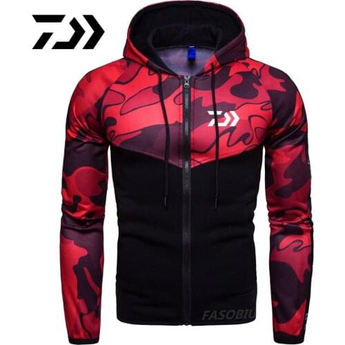 Daiwa Winter Cotton Fishing Shirt High Quality Camouflage Fishing Jacket Outdoor Camping Hooded Fishing Wear Military Clothing