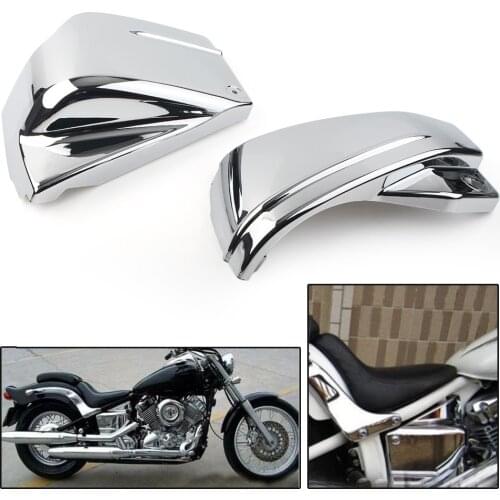 2 Pcs Chrome ABS Motorcycle Fairing Battery Cover Side Covers For Yamaha V-Star DragStar 650 XVS650A Custom Classic