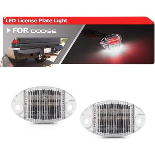 2x White/Red Canbus Led License Plate Tag Lights Lamps For Dodge RAM 1500 1994-2001 RAM 2500 3500 1994-2002 55054891 5347065AB