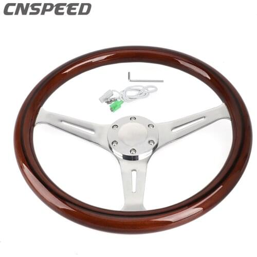 380mm Wooden Steering Wheel Aluminum Steering Wheel Quick Release Snap off Hub Adapter fit for Nissan Toyota Santana Jetta
