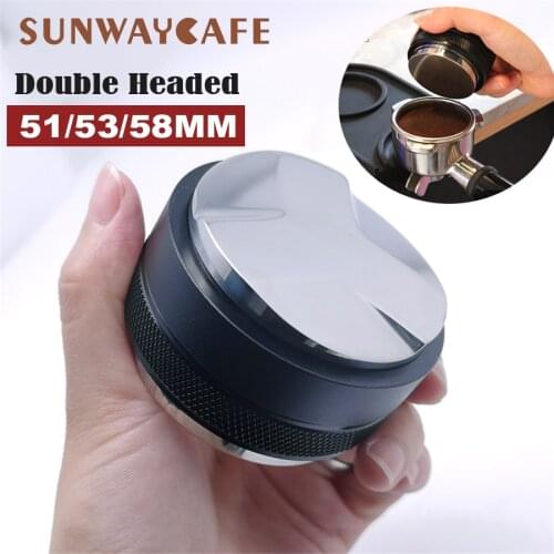 51/53mm/58mm Stainless Steel Adjustable Height Coffee Tamper Powder Hammer Espresso Tamper Three Angled Slopes Coffee Accessorie