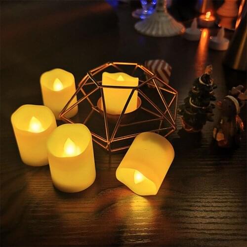 6PCS Flameless Led Tealight Candles Battery Operated Tea Lights with Electric Flickering Flame Best for Romantic Decorations