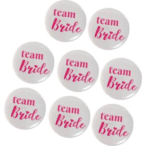 8pcs Creative Party Badge Bride Corsages Girls Brooches Creative Bachelor Supplie Bride Wedding Decoration (White +)