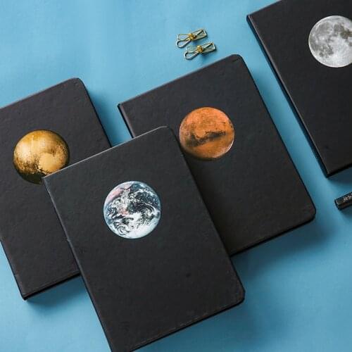 "The Planet" Hard Cover Black Papers Business Notebook Journal Diary Blank Sketchbook Stationery Gift