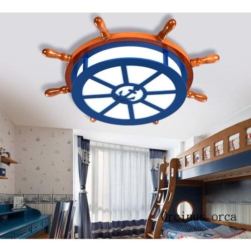 American creative cartoon boat rudder ceiling lamp bedroom child room light Mediterranean individuality sail LED ceiling lamp