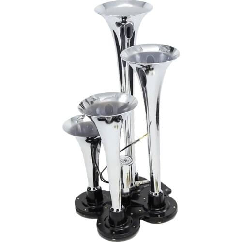 Car Truck Marine Boat Motorcycle 12V/24V 4-Trumpet Train Air Horn Kit 150db Loud