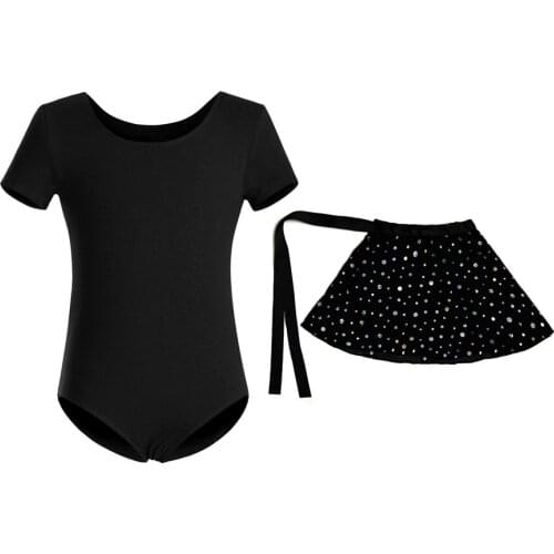 Girls Ballet Bodysuit Children Sparkling Dance Leotard Short Sleeved Gymnastics Wear Children ballet dancewear