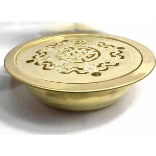 Kungfu tea set handmade brass tea table Chinese circle tea tray chahai copper tea set traditional teaware