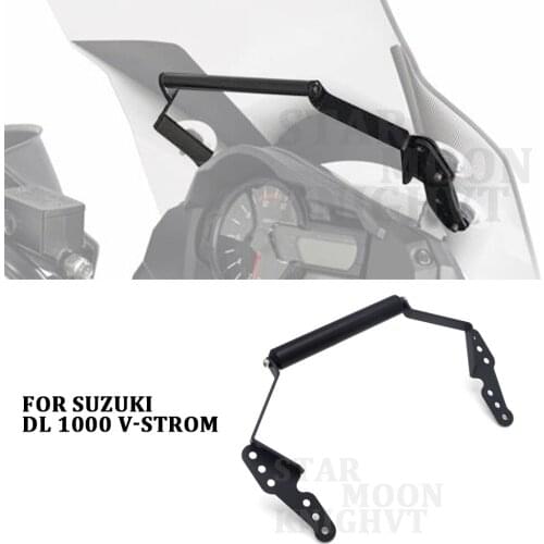 Black Navigation Bracket Mount Smartphone GPS Holder For Suzuki DL 1000 V-Strom vstrom 1000 2017 2018 2019
