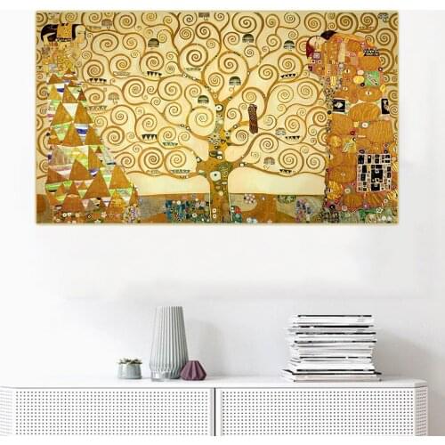 Citon Gustav Klimt《The Tree Of Life,1909》Canvas Art Oil Painting Famous Art Poster Picture Wall Decor Home Interior Decoration