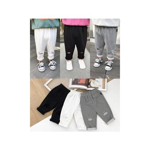 Childrens Boys Pants Ripped Trousers 2021 Spring Autumn 1-3-5 Years Old Childrens Casual Pants Baby Pants Toddler Trousers