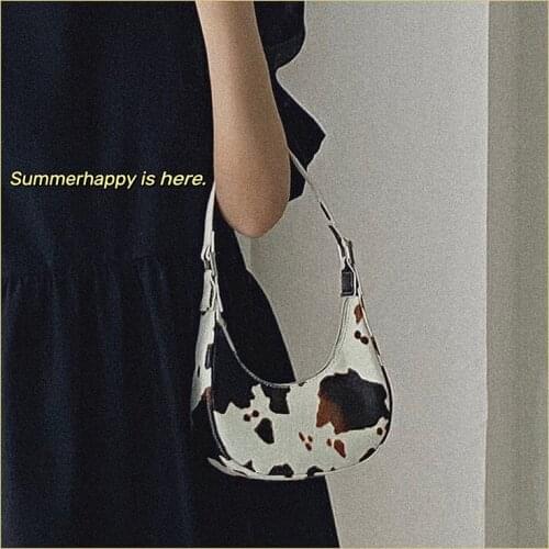 Designer Milk Cow Print Bag Armpit Bag Mini Tote Women Leather Handbags Luxury Brand Baguette Shoulder Bag Chain Messenger Bags