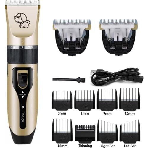8pcs Nozzles Rechargeable Low-noise Dog Hair Trimmer Electrical Pet Hair Clipper Remover Cutter Grooming Pet Hair Cut Machine