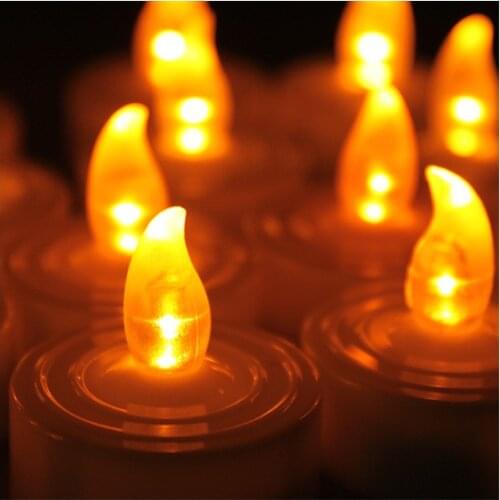 EW 100pcs/lot Battery Operated LED Candle Tea light Candles Flameless Smokeless Wedding Birthday Party Christmas Decoration