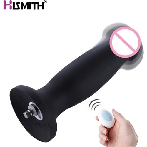 Hismith Vibrating Dildo Silicone 4.5cm Diameter KlicLok System Black Color Multi-Frequency Vibration Function Anal Sex Toys